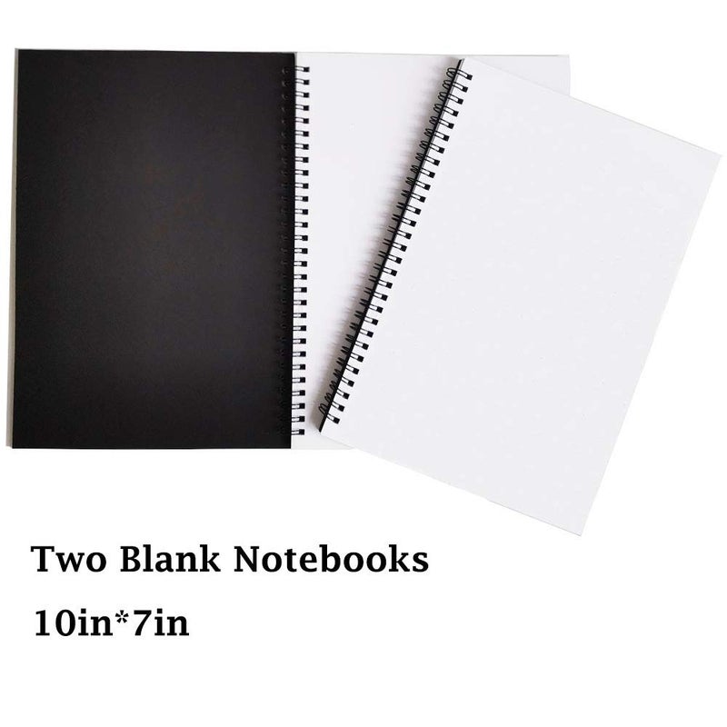 TWINKLE Spiral Notebooks, Blank Notebooks, Thick Paper, 60 Sheets, 10" X7â€, 2 Pack (Black, Blank) - Image 2